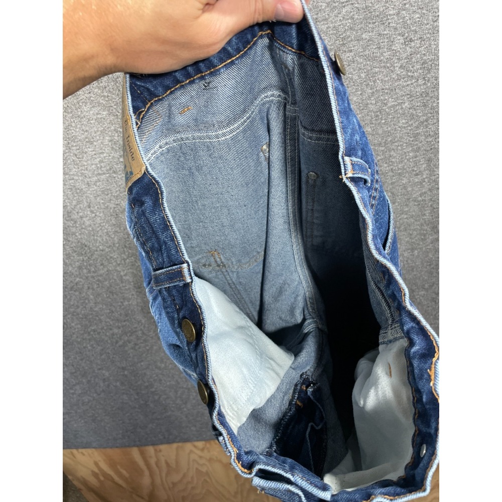 Vintage Prison Blues Double Knee Jeans 32x32 Made In USA Logger Distressed - Picture 16 of 16